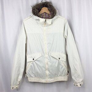 Burton Commuter Snowboarding Jacket Women's Size Medium White Fur Trim Hooded